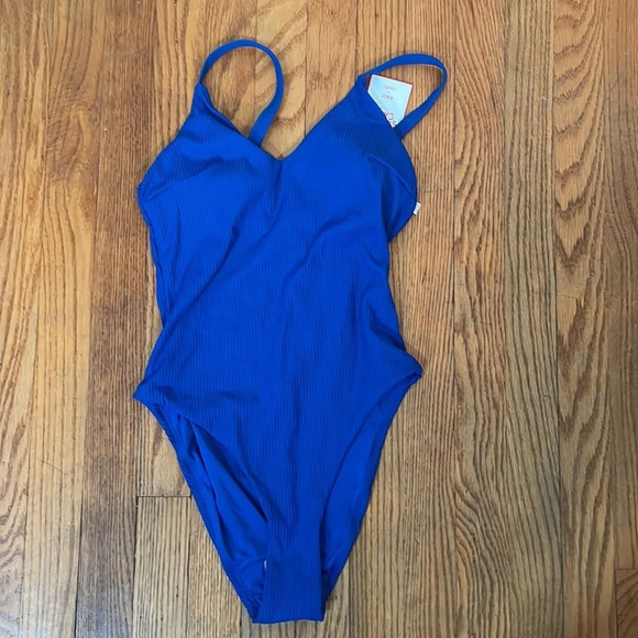 Andie The Marco One Piece LT Rib Swimsuit Mazarine Size S Tall NWT - Picture 3 of 7